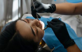 Dentist checking a patient