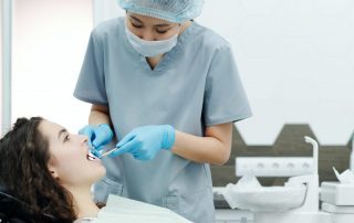 person in dental chair